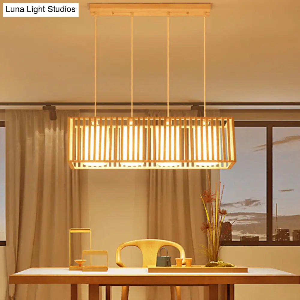 ديكوربايتس™ مصباح معلق خشبي آسيوي على شكل جزيرة - لمسة نهائية من الخشب الطبيعي