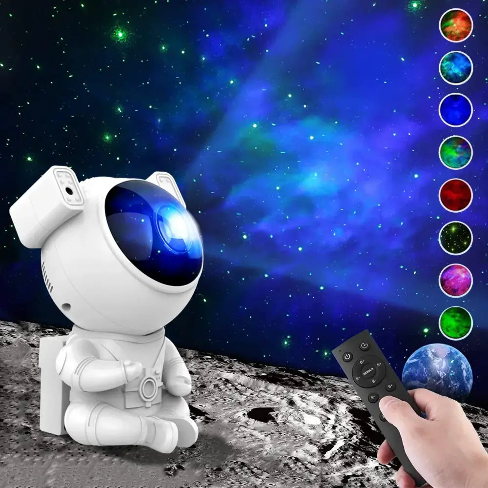 White astronaut-shaped decorbites galaxy star projector night light with blue lens for bedroom galaxy star projector decor