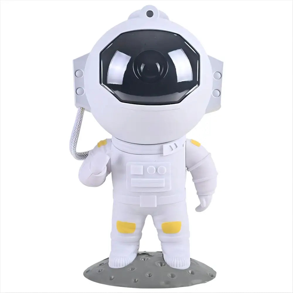 White astronaut figurine night light with yellow accents and black visor for decorbites galaxy star projector use