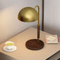 Aubrey - Bronze Metal Dome Shade Table Lighting Simple 1 Head Brown Finish Night Lamp with Curvy Arm for Living Room