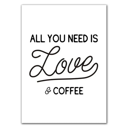 White rectangular awakened aromas canvas print black and white kitchen coffee wall art with love in cursive decorbites aromas canvas print