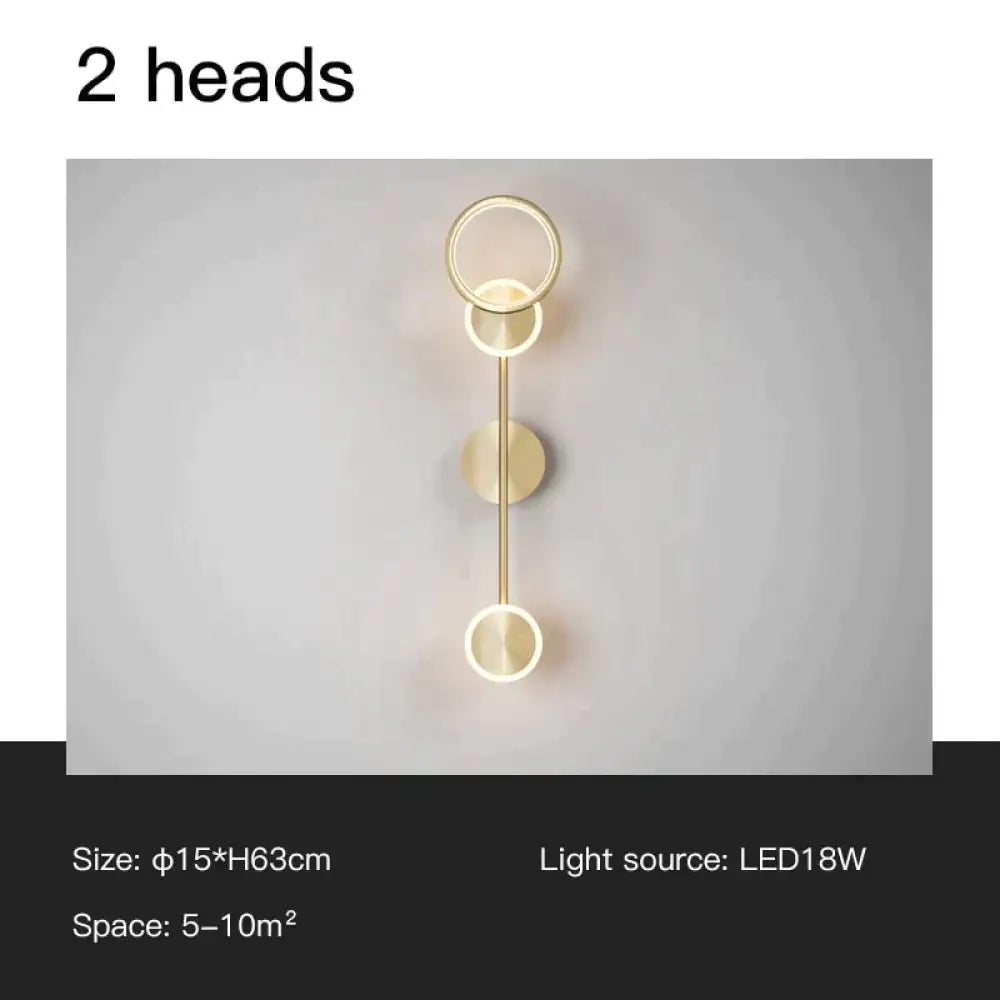 DecorBites™ Ayten - Modern Style Golden LED Wall Lamp For Living Room Bedroom Dining Room Aisle Lighting