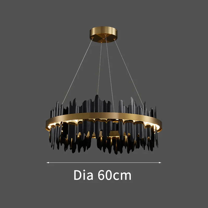 DecorBites™ Azalea - Modern Creative Black round LED Chandelier