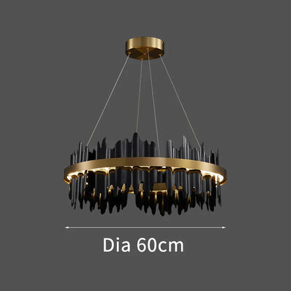 DecorBites™ Azalea - Modern Creative Black round LED Chandelier
