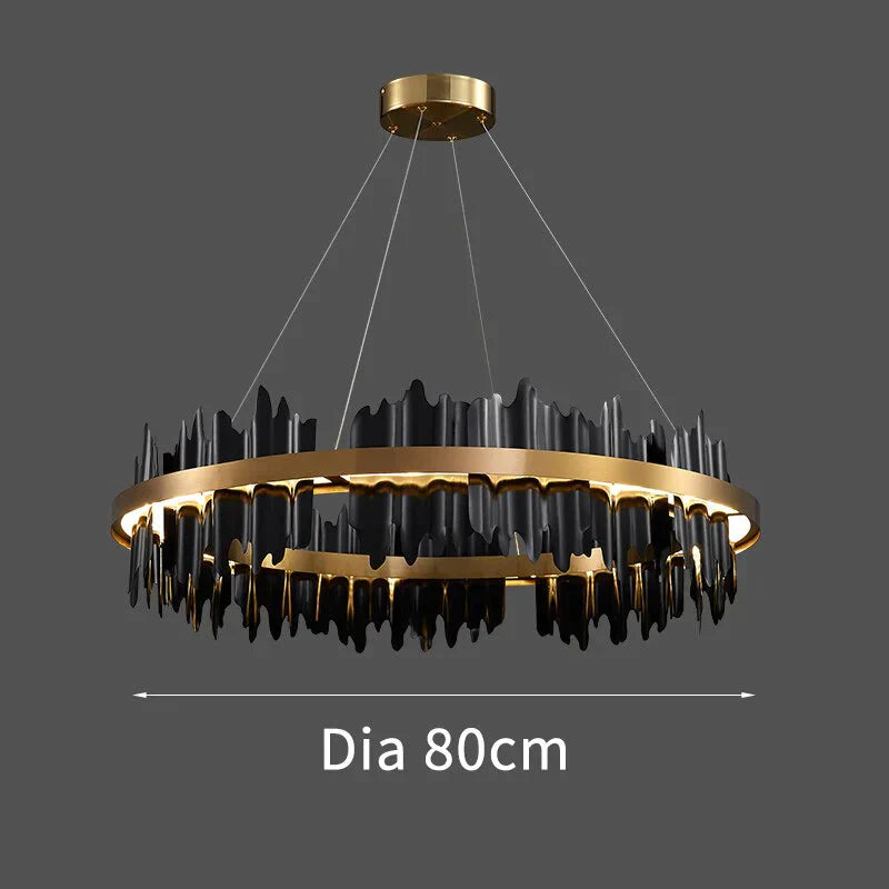 DecorBites™ Azalea - Modern Creative Black round LED Chandelier