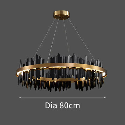 DecorBites™ Azalea - Modern Creative Black round LED Chandelier
