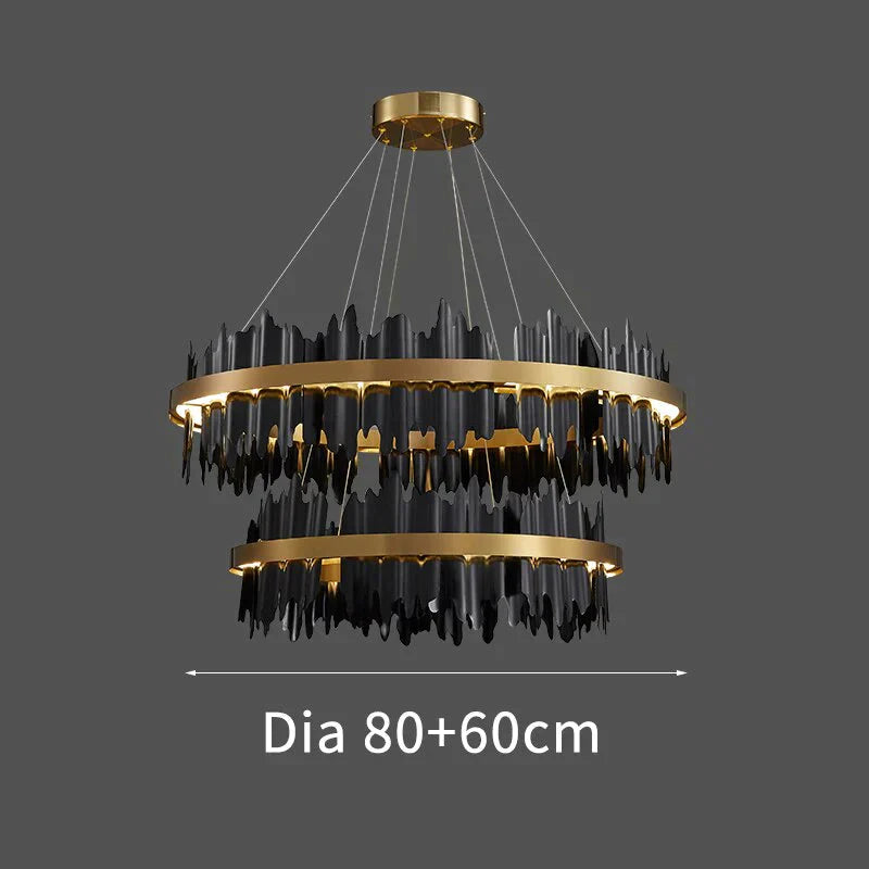 DecorBites™ Azalea - Modern Creative Black round LED Chandelier