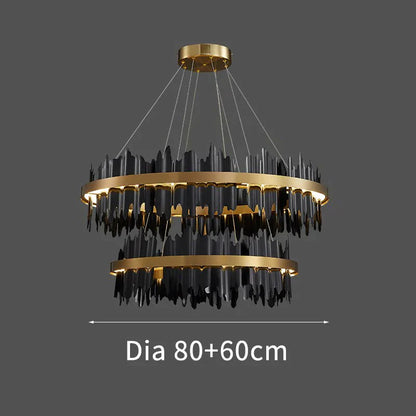 DecorBites™ Azalea - Modern Creative Black round LED Chandelier
