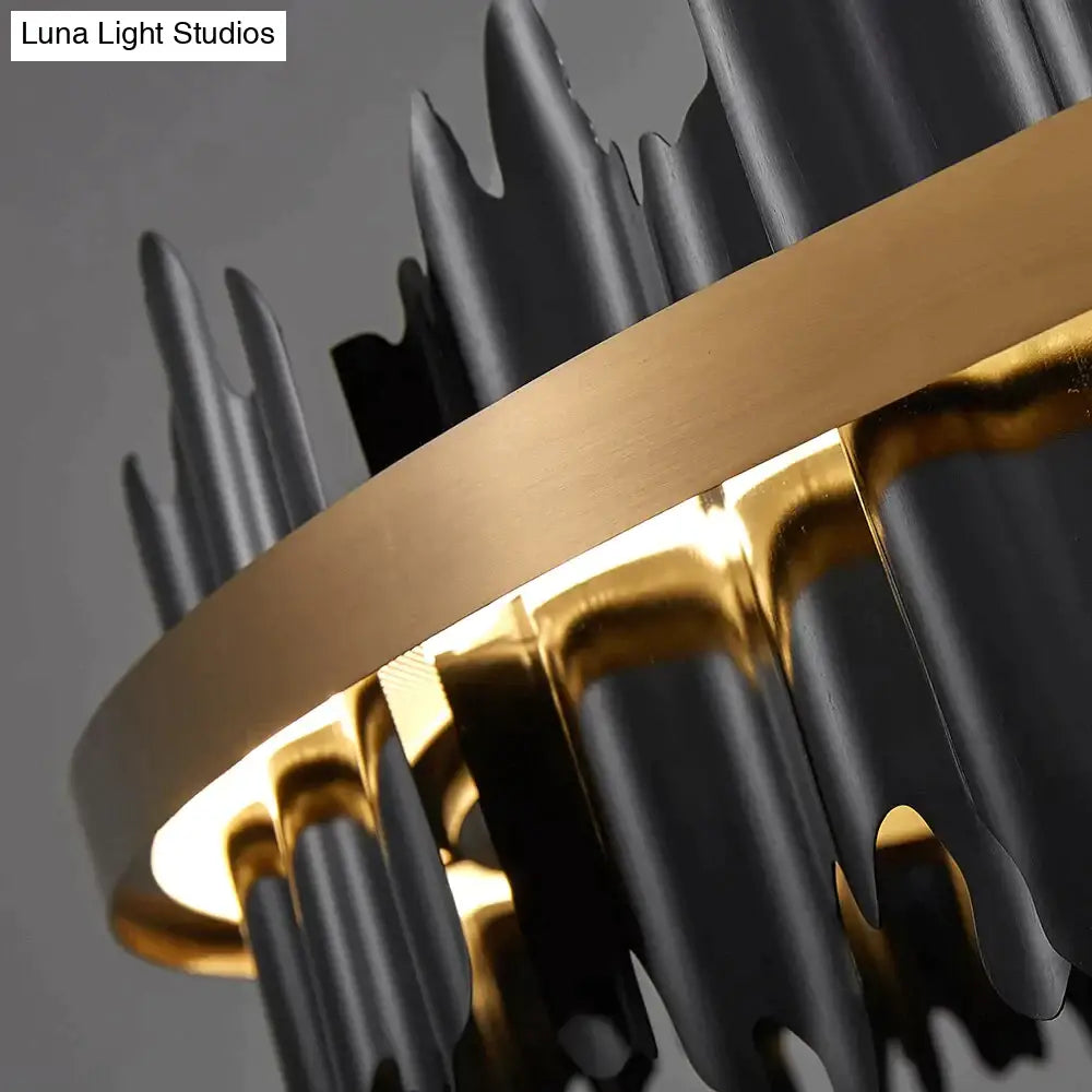 DecorBites™ Azalea - Modern Creative Black round LED Chandelier