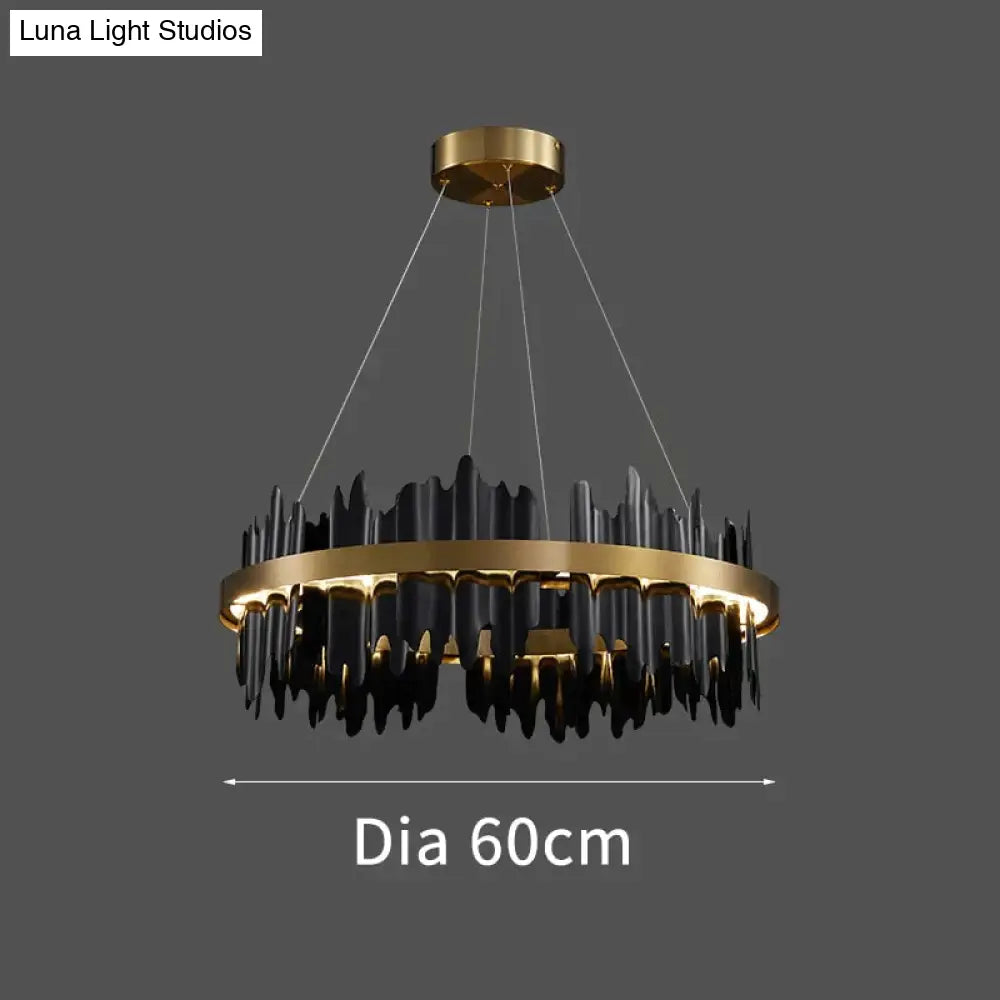 DecorBites™ Azalea - Modern Creative Black round LED Chandelier