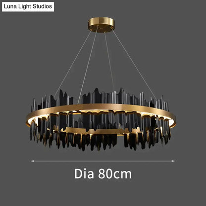 DecorBites™ Azalea - Modern Creative Black round LED Chandelier