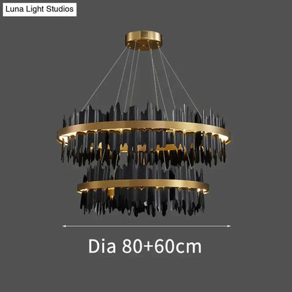 DecorBites™ Azalea - Modern Creative Black round LED Chandelier