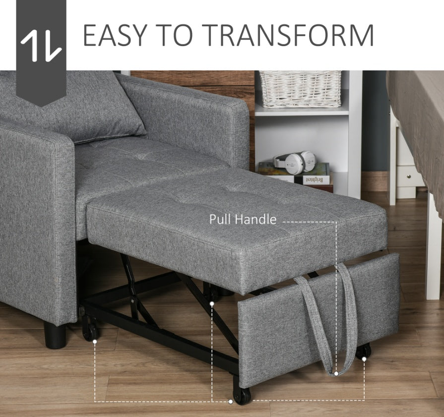 Gray Convertible Chair Bed