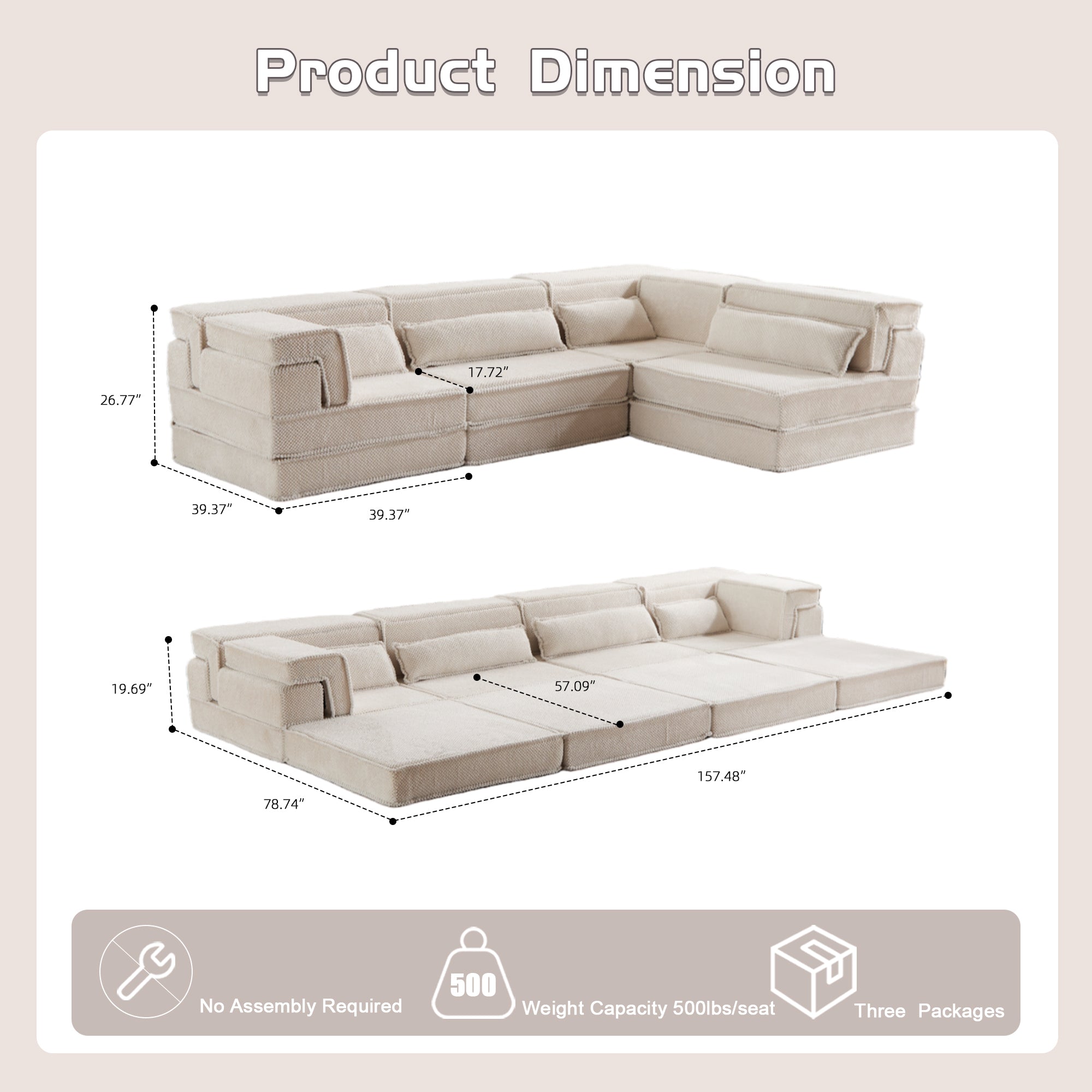 White Modular Floor Sofa