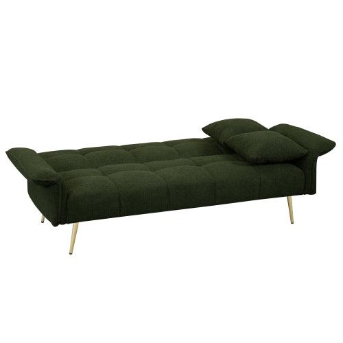 Grey Folding Armrest Sofa Green Quick-Convert