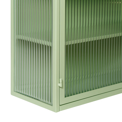 Armario de Pared Moderno de Doble Puerta con Puerta de Cristal con Tres Niveles de Almacenamiento para Entrada, Sala de Estar, Baño, Comedor, Verde Menta No Disponible Plataformas- Temu