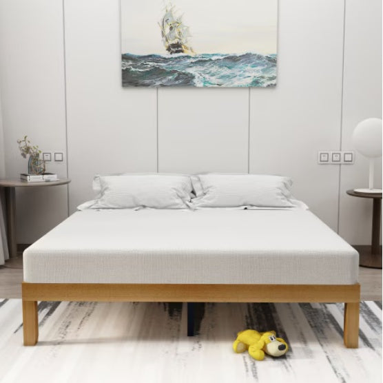Natural Wood Platform Bed
