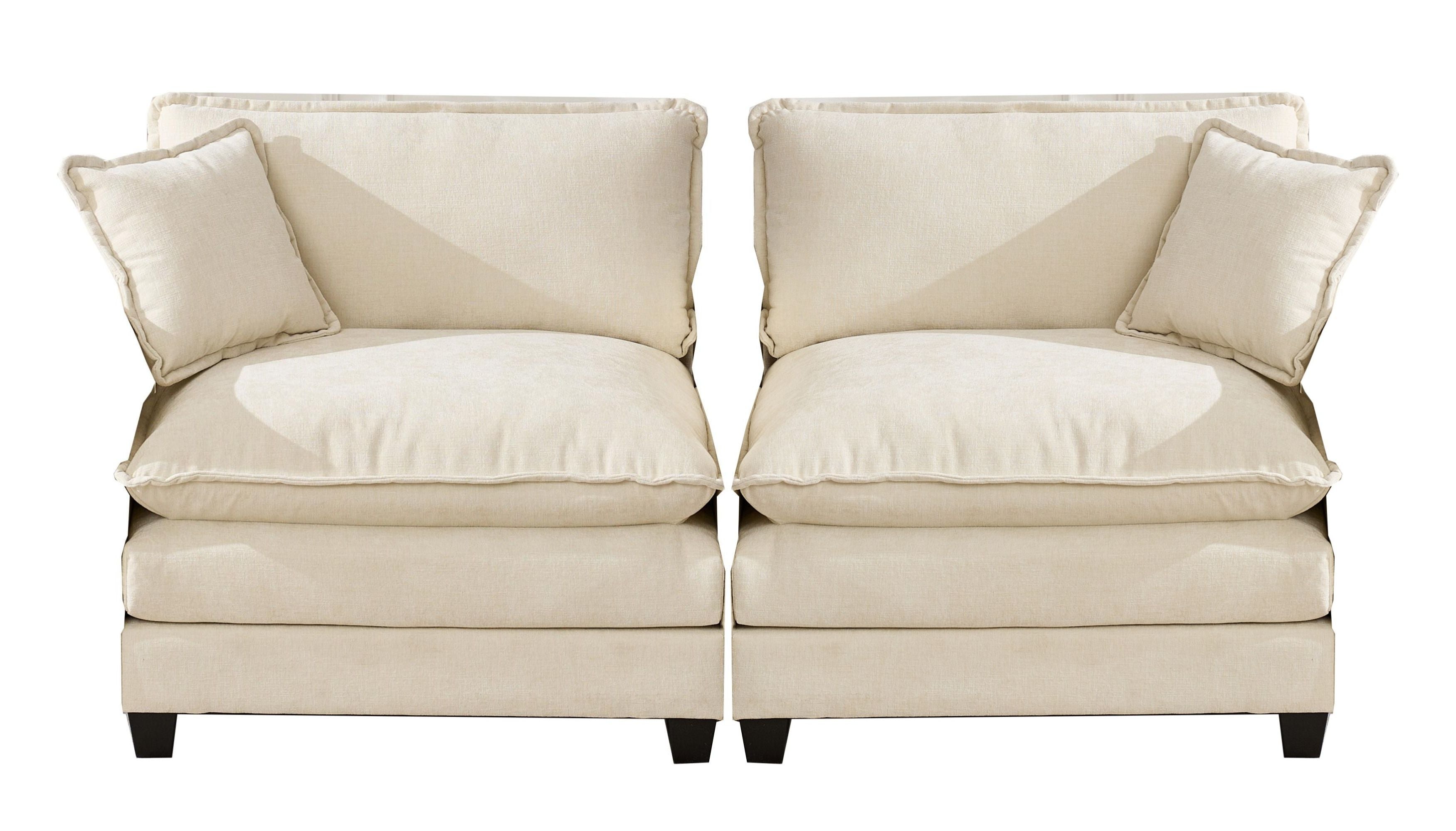 Beige Chenille Double Sofa