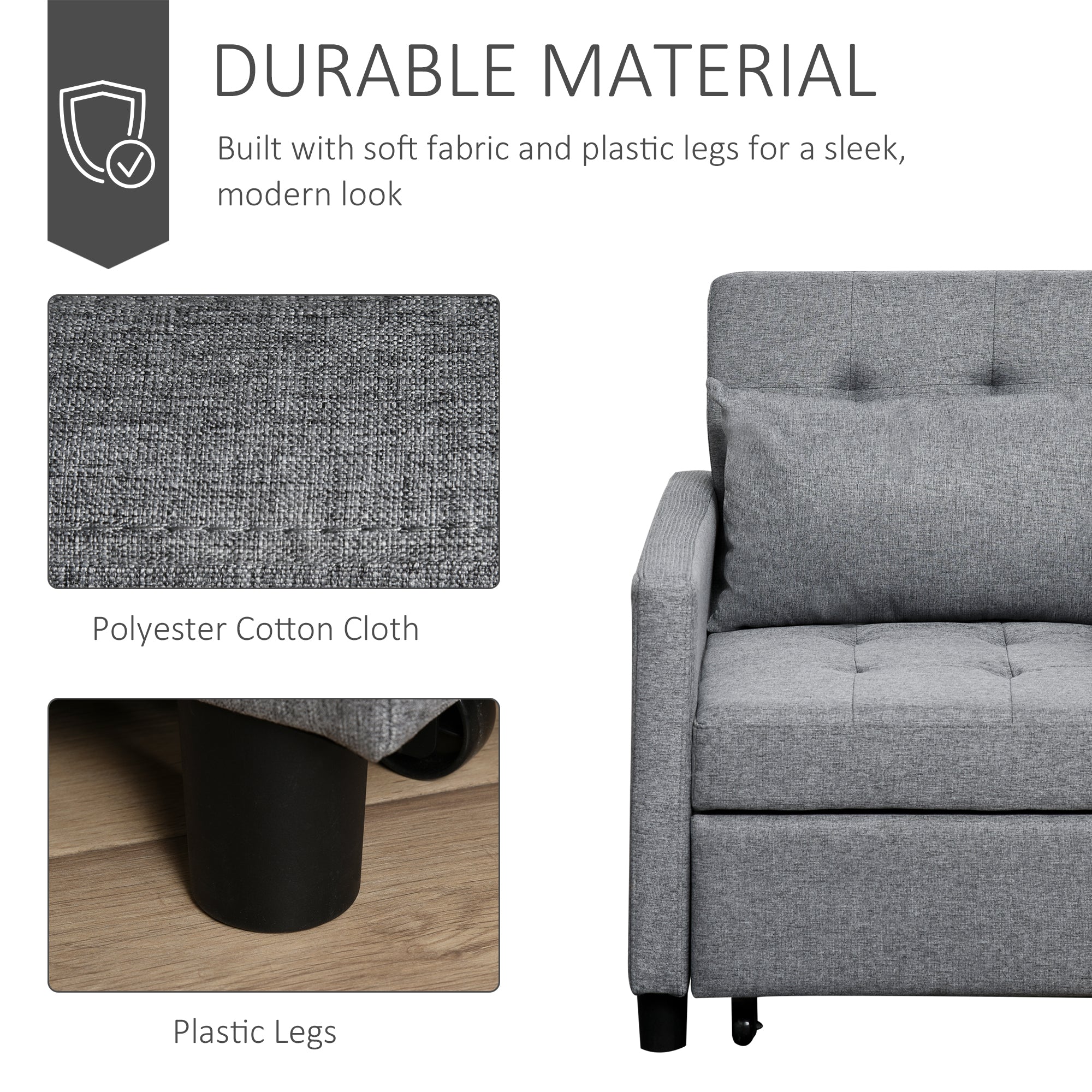 Grey Tufted Recliner Chair