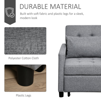 Convertible Sofa Lounger Chair Bed Multi-Functional Sleeper Recliner with Tufted Upholstered Adjustable Angle Backrest