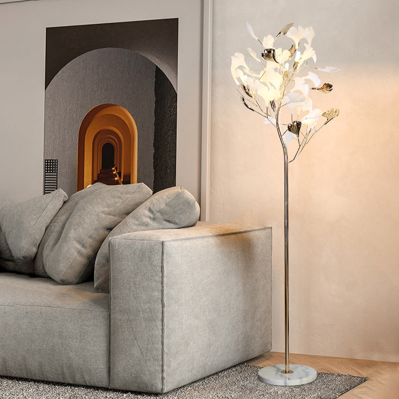 Marble Ginkgo Leaf Floor Lamp