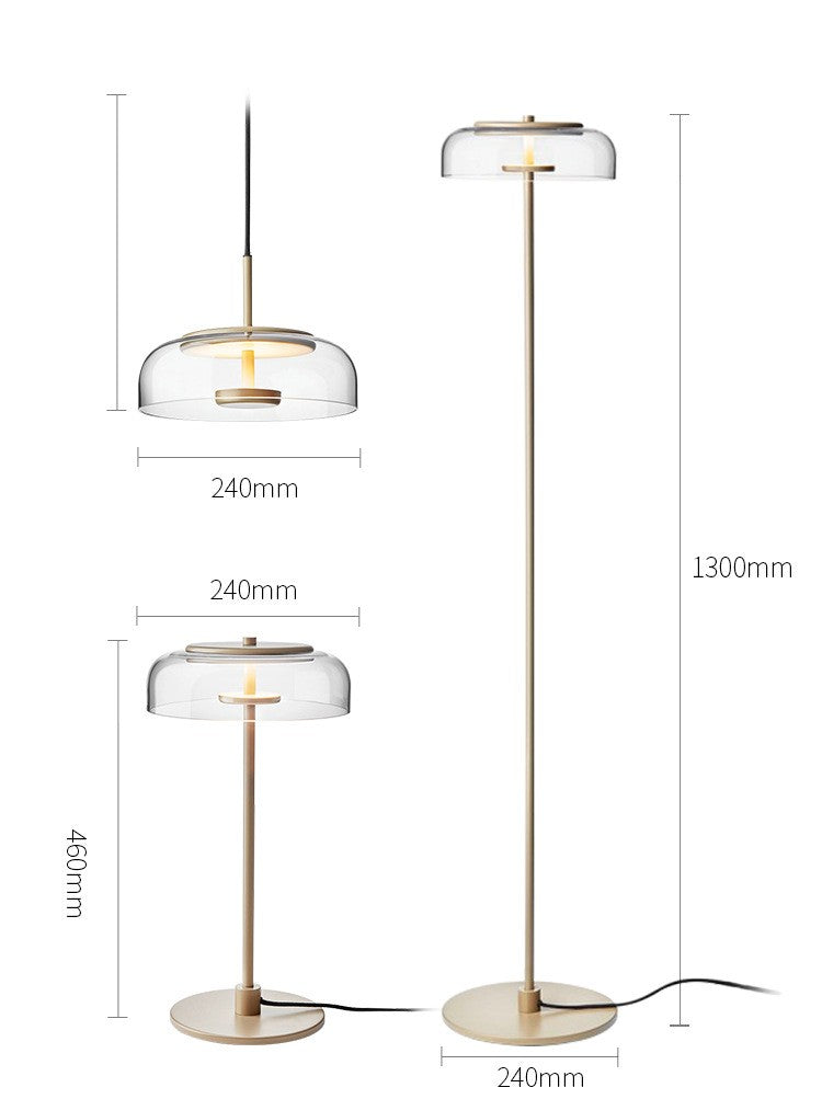 Glass Wrought Iron Floor Lamp