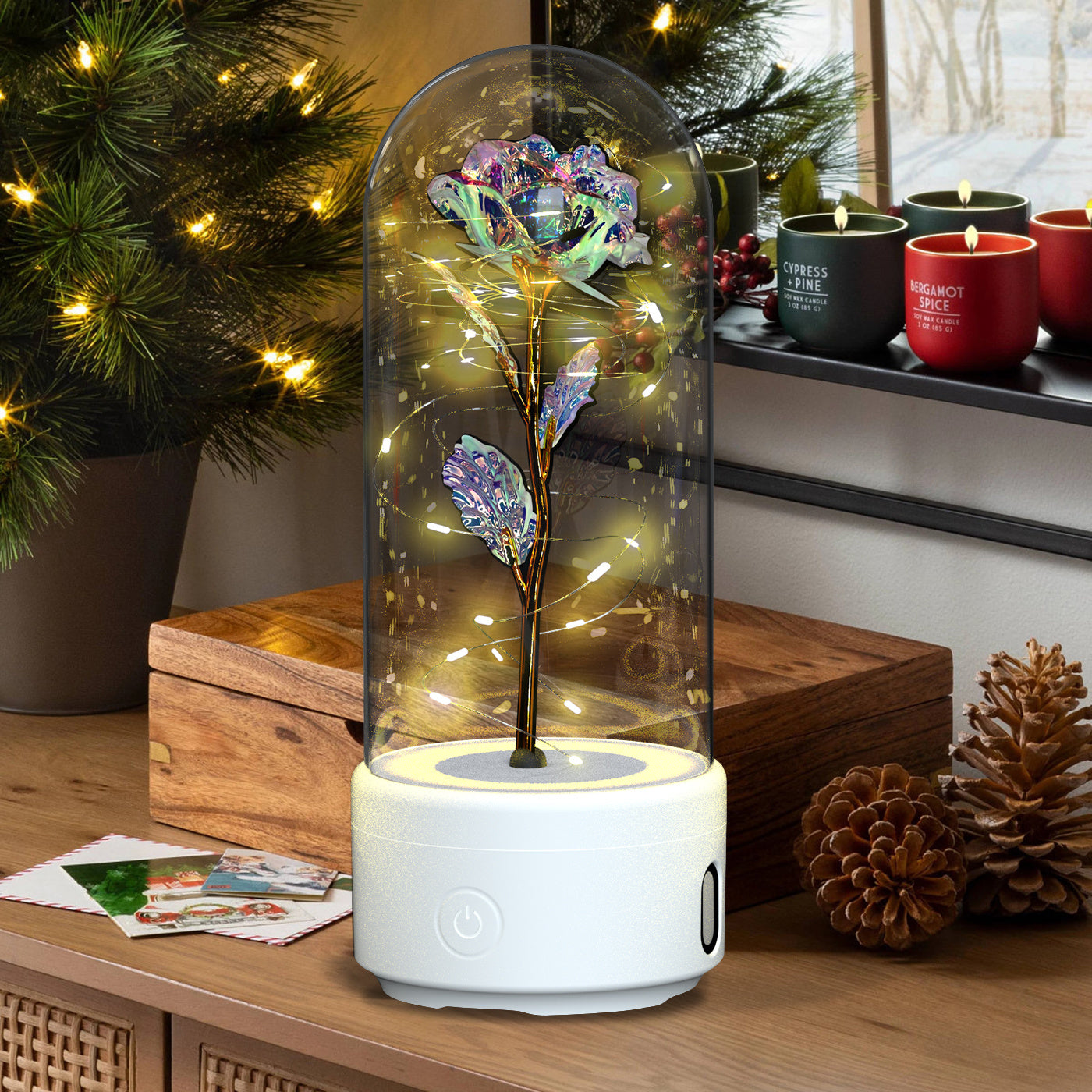 Rose Glass LED Nightlight