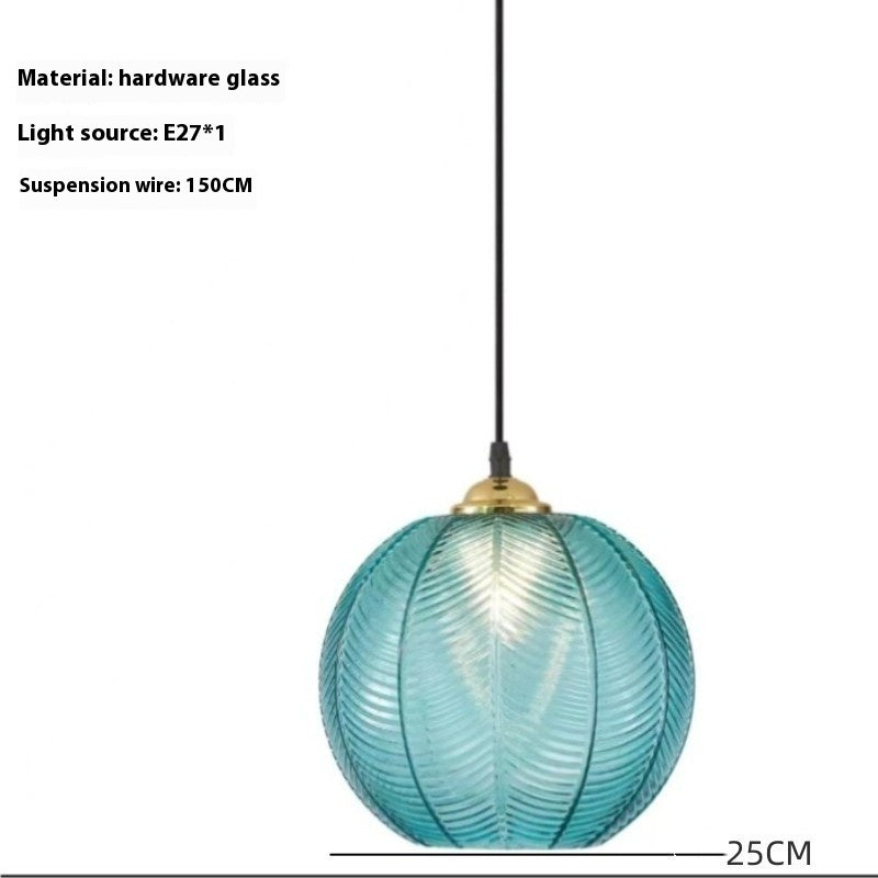 Leaf Pattern Glass Chandelier