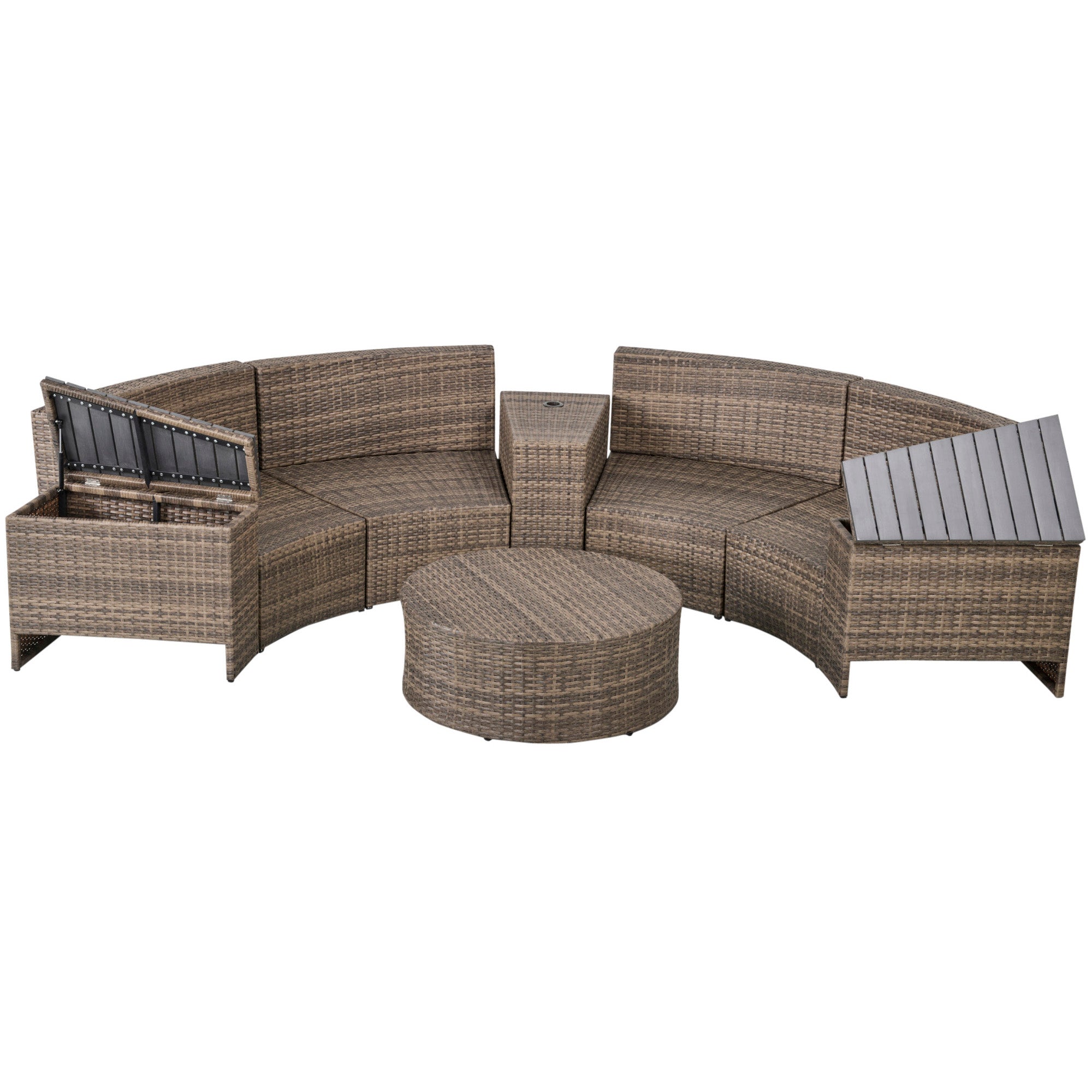 Gray Modular Outdoor Sofa Weather-Resistant Fabric