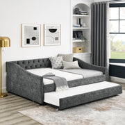 El Sofá Cama de Tamaño Completo Cuenta con una Cama Sofá Tapizada con Tachuelas de Tamaño Doble sobre Ruedas Plataformas No Disponibles - Temu
