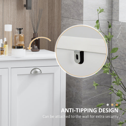 White Tilt-Out Laundry Cabinet Compact MDF