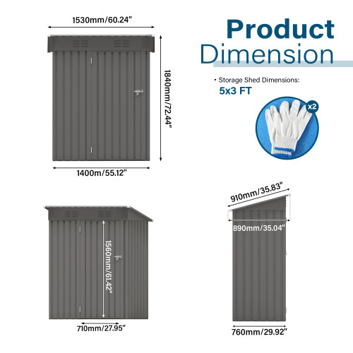 Metal Garden Storage Shed