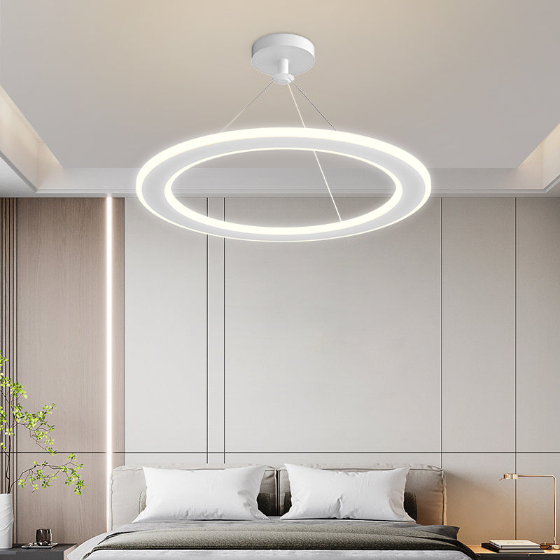 White Circular Iron Chandelier
