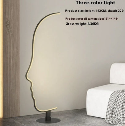 Nordic Art Face Floor Lamp Designer Bedroom Study