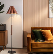 Stehlampe mit Lederlampenschirm, ideal für Wohnzimmer, Schlafzimmer, Büros
