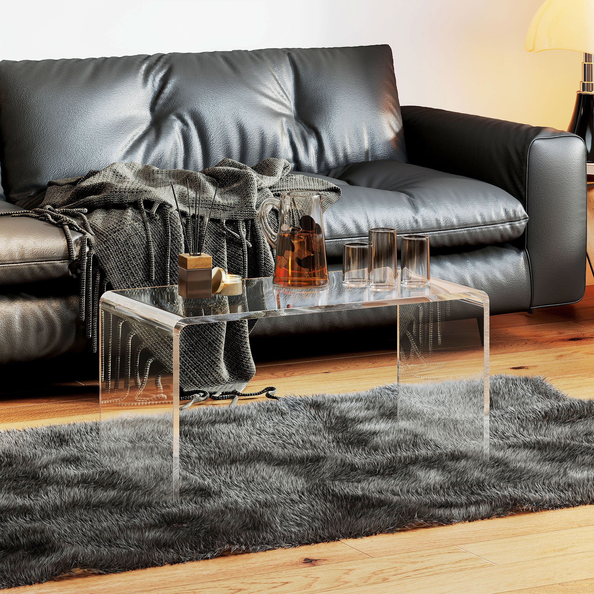 Clear Waterfall Coffee Table