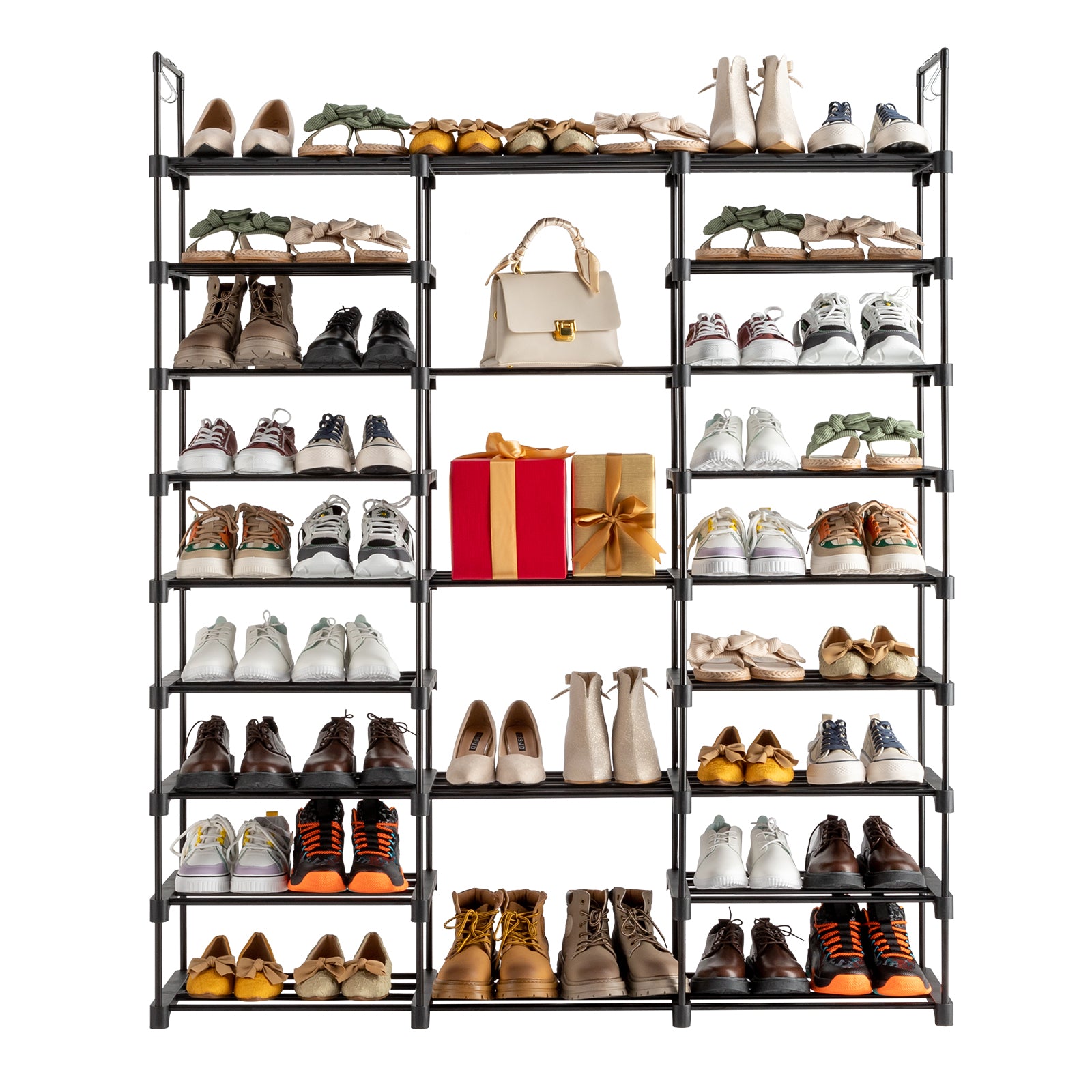 Organizador de Almacenamiento para Zapatos de 9 Niveles Estantería para Zapatos para Entrada Acomoda 50-55 Pares de Zapatos, Armario para Zapatos Apilable Estantería para Zapatos