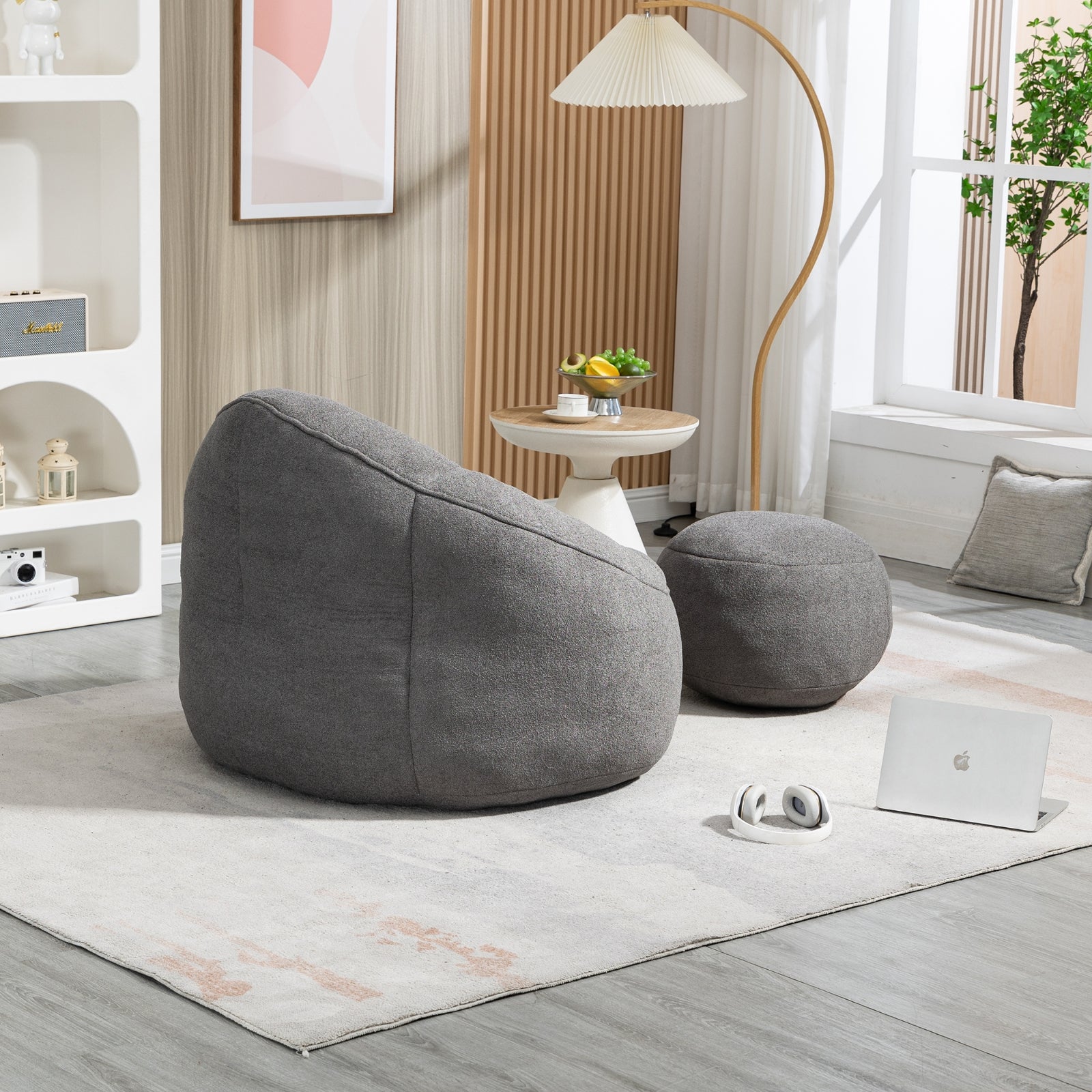Gray Foam Bean Bag