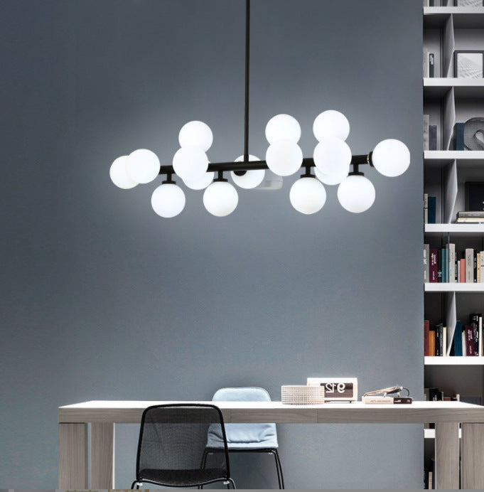 Gold Glass Ball Chandelier 16-Head Multi-Light