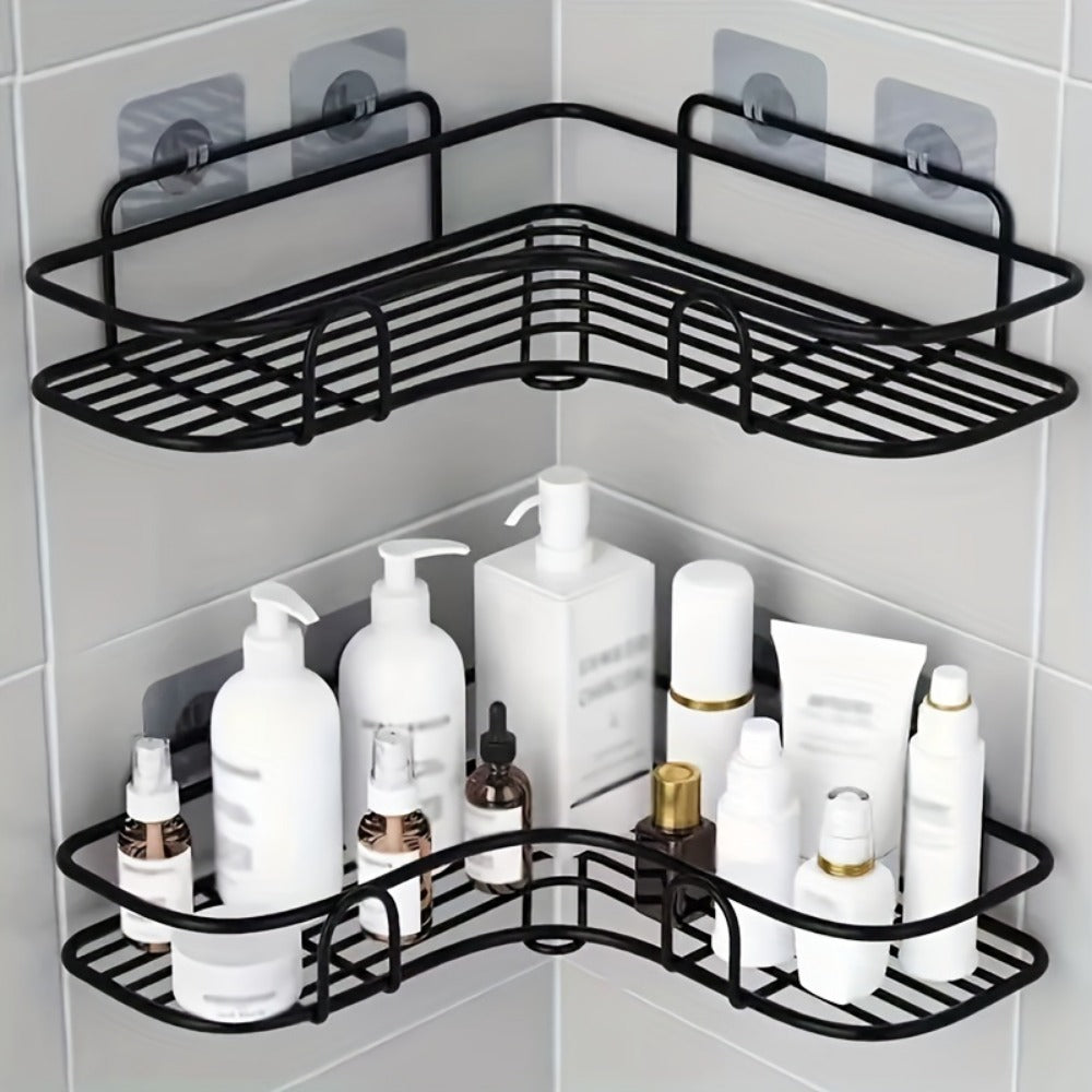 Wall Mounted Triangle Bathroom Shelf Black Finish