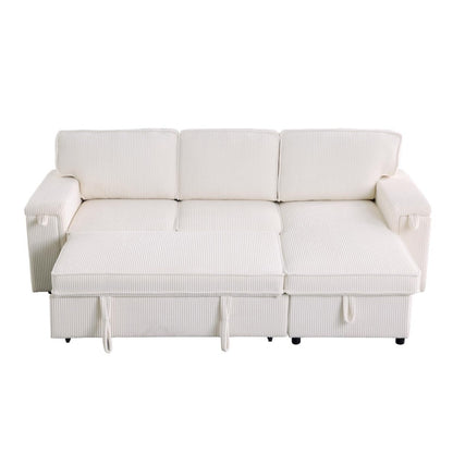 Upholstery Sleeper Sectional Sofa With Storage Space