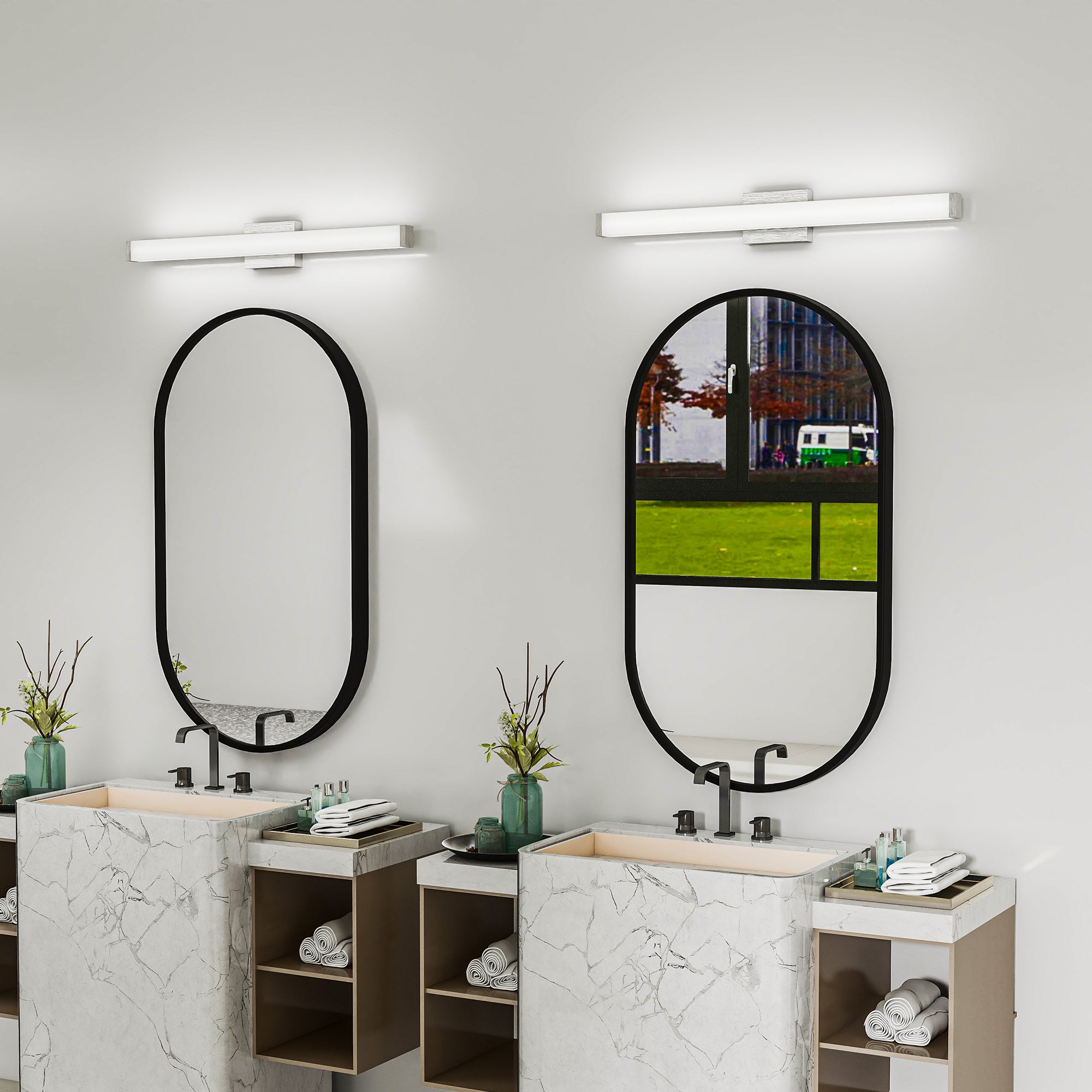 Nickel Modern Vanity Light