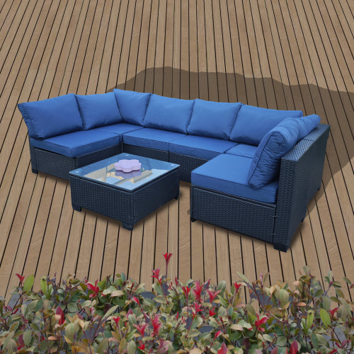 Black Rattan Outdoor Sofa Set