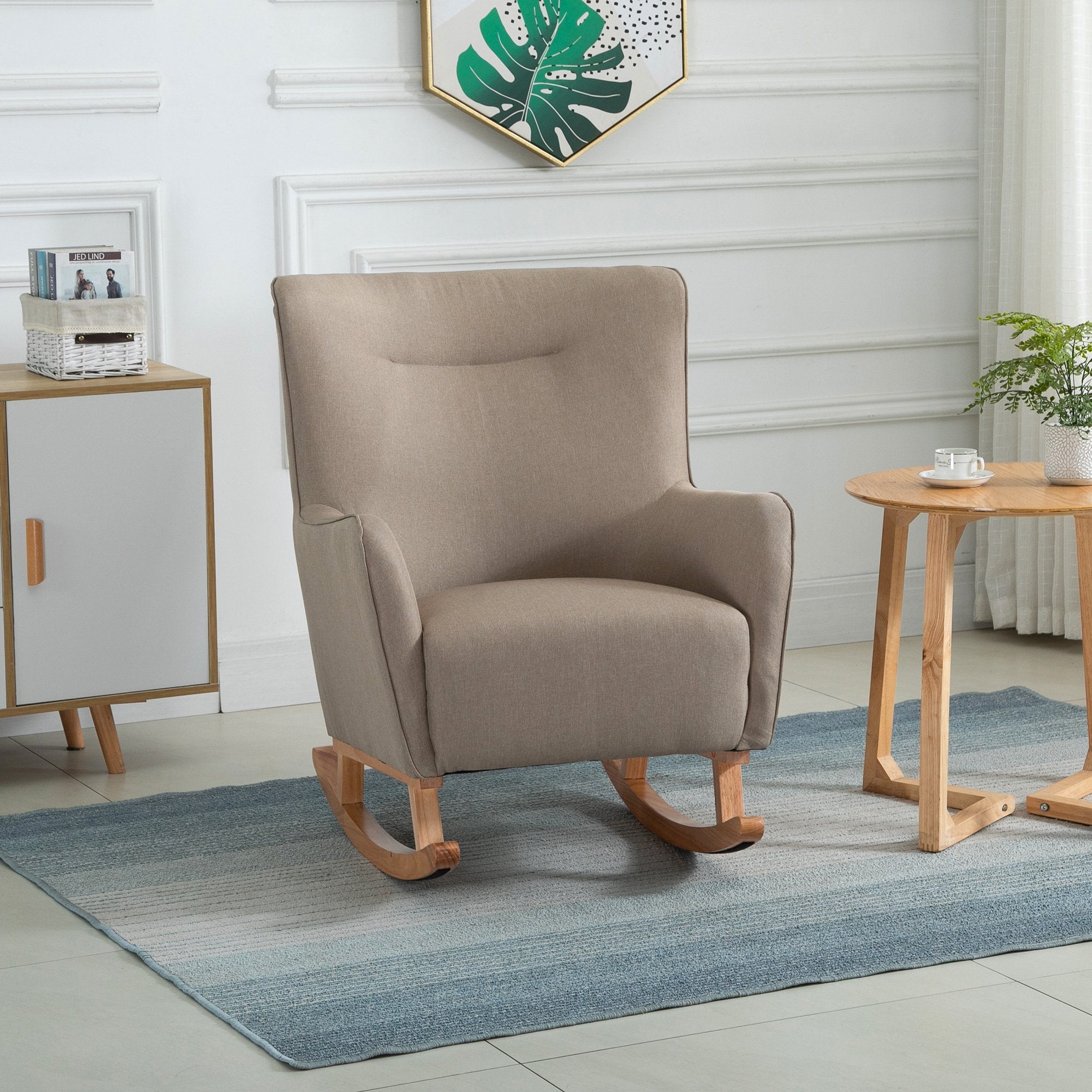Sillón Mecedora Moderno Sofá Sillón Moderno Silla de Énfasis con Relleno Grueso