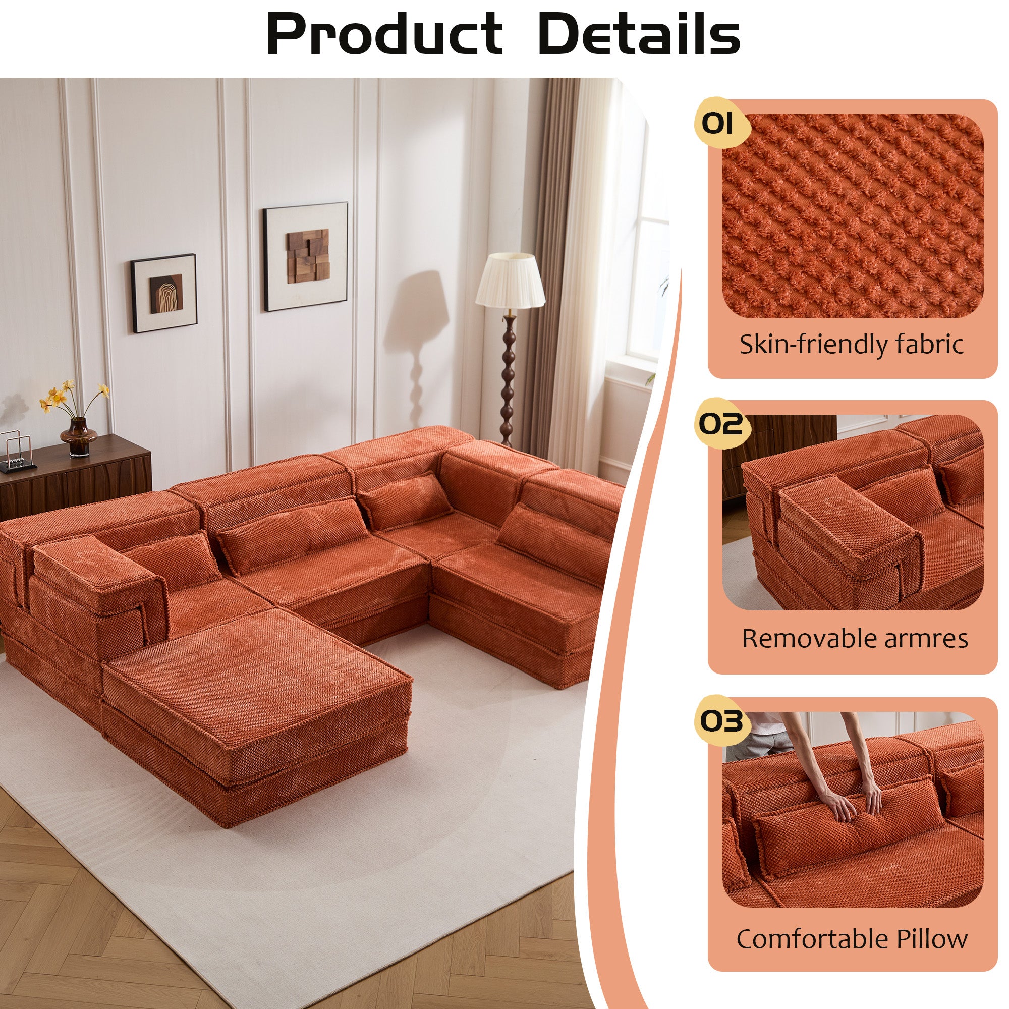 Orange Modular Sofa