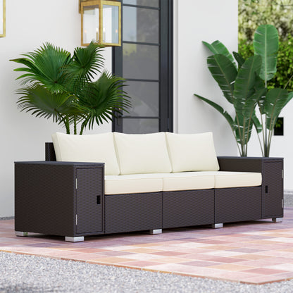 3 Seater Outdoor Couch Patio Sofa with Storage
