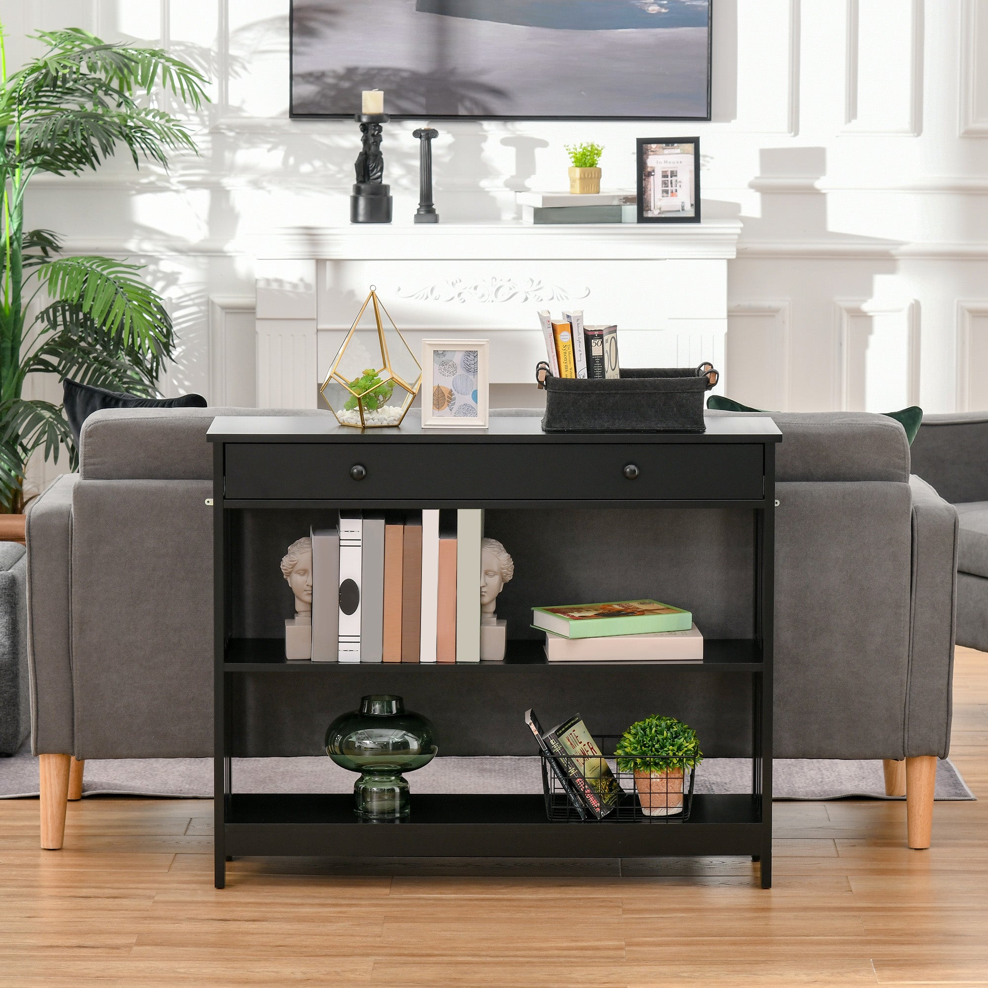 Walnut Wide Console Table