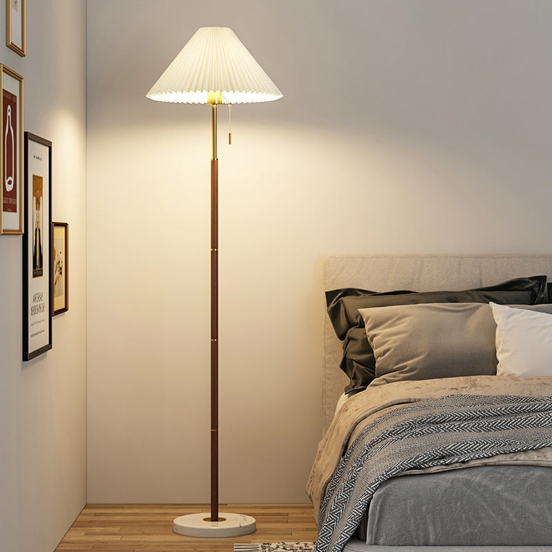 Pleated Wood Floor Lamp
