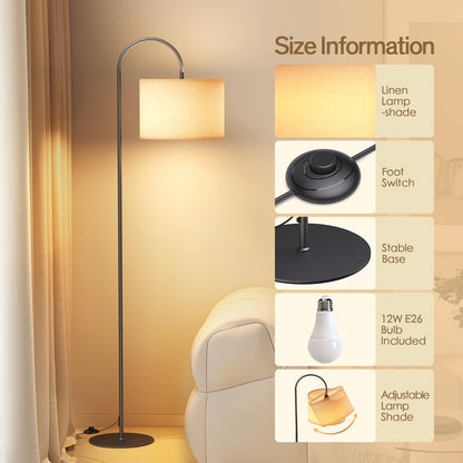 New Modern Simple Bedside Cloth Floor Lamp Floor Table Lamp