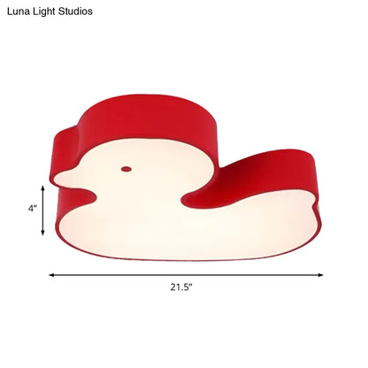 DecorBites™ DecorBites™ Baby Duck LED Flush Ceiling Light - Fun & Bright Metal Fixture for Child's Bedroom